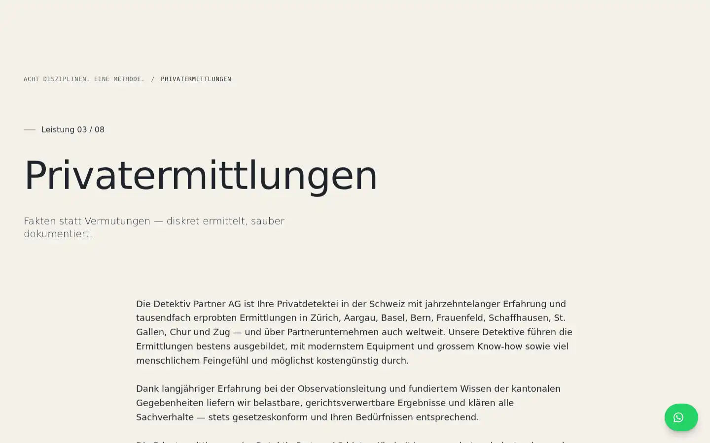Screenshot of detektivpartner.ch