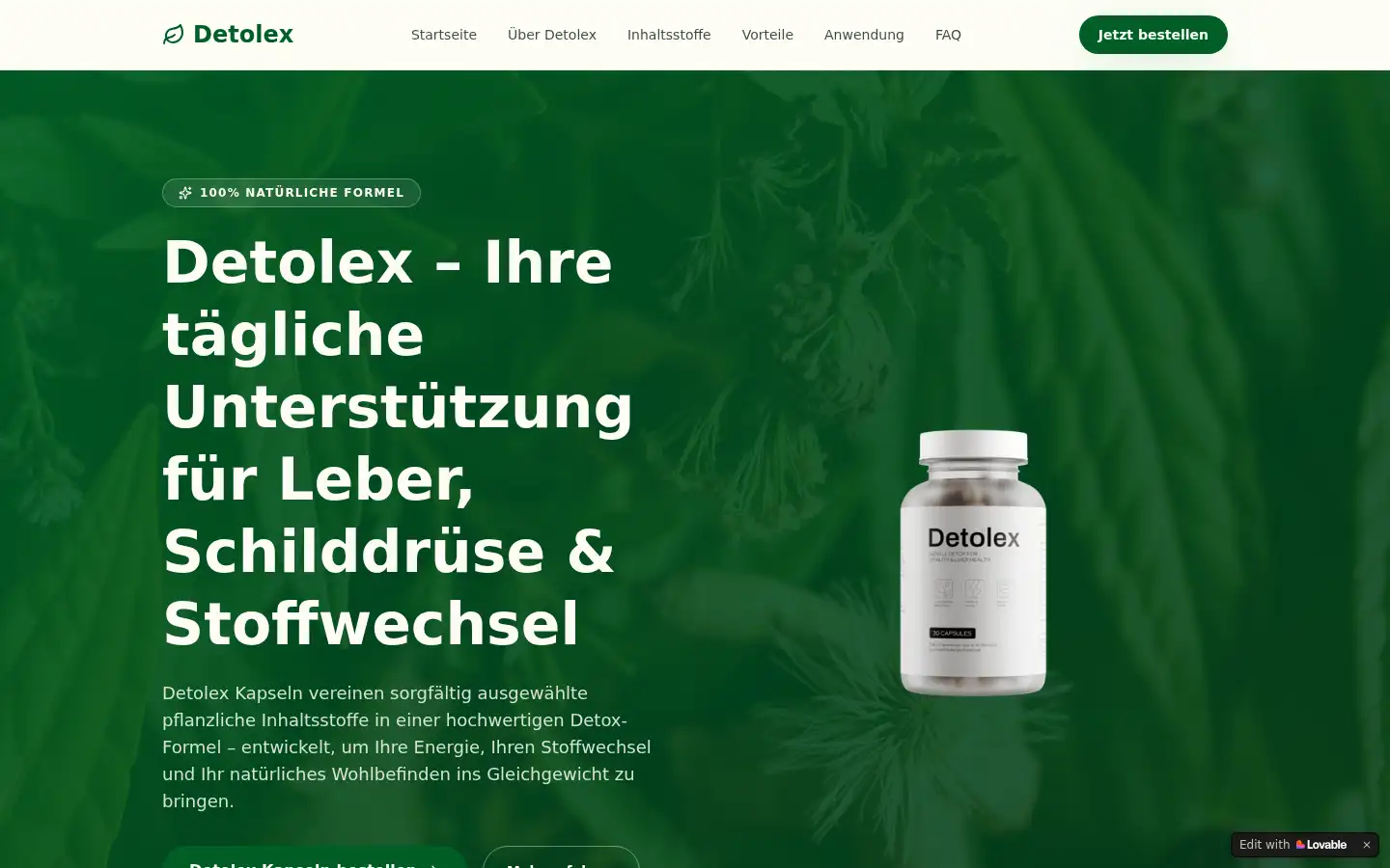 Screenshot of detolex-kapseln.lovable.app