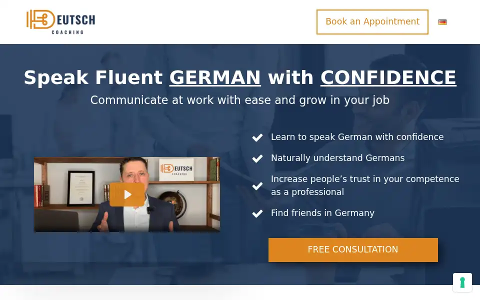 Screenshot of deutschcoaching.com