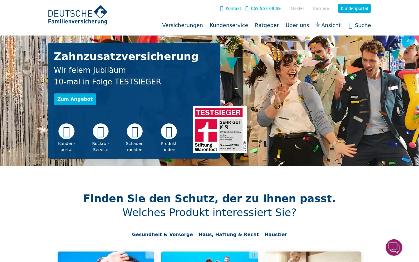 Screenshot of deutsche-familienversicherung.de