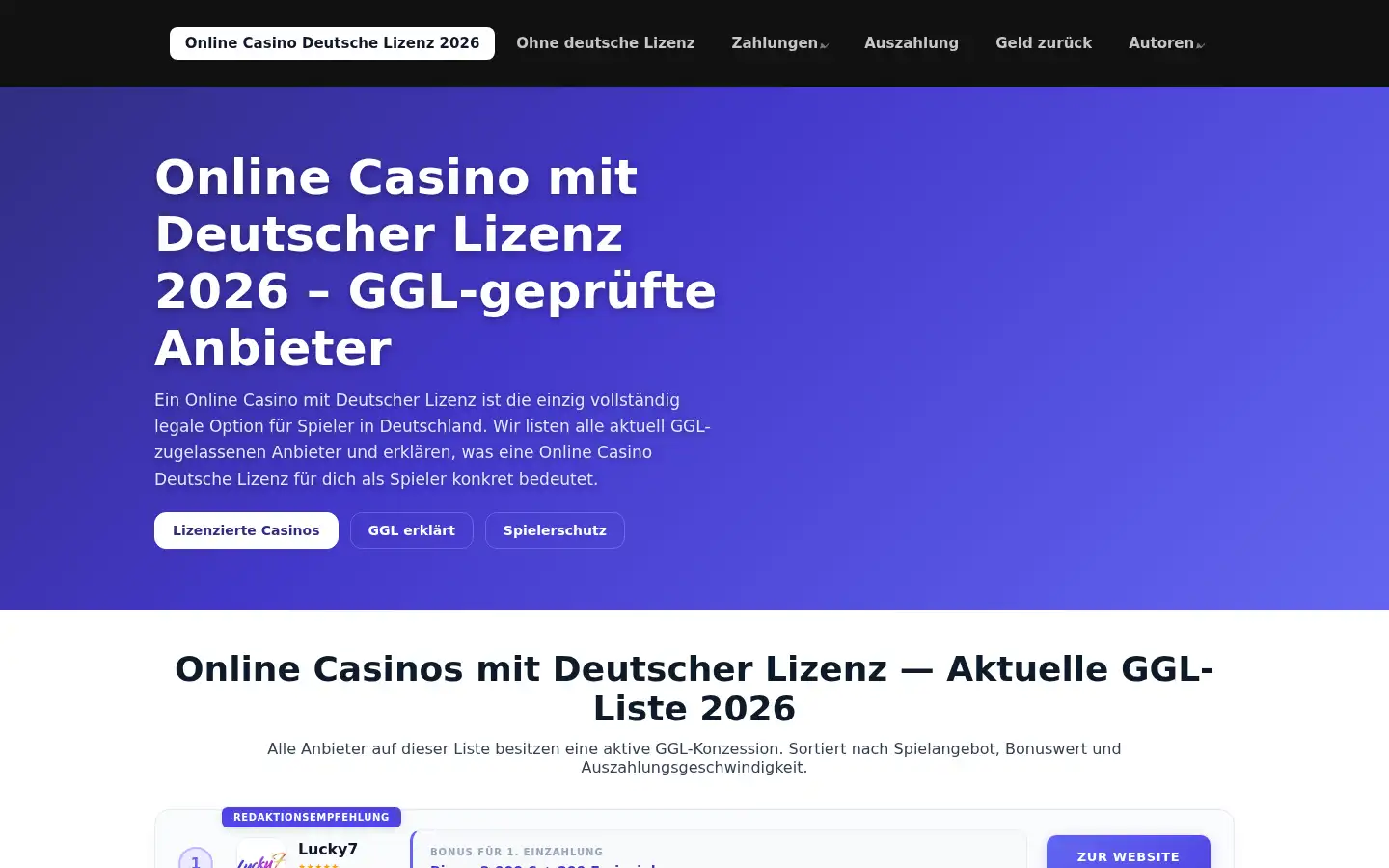 Screenshot of deutschelizenzcasino.com