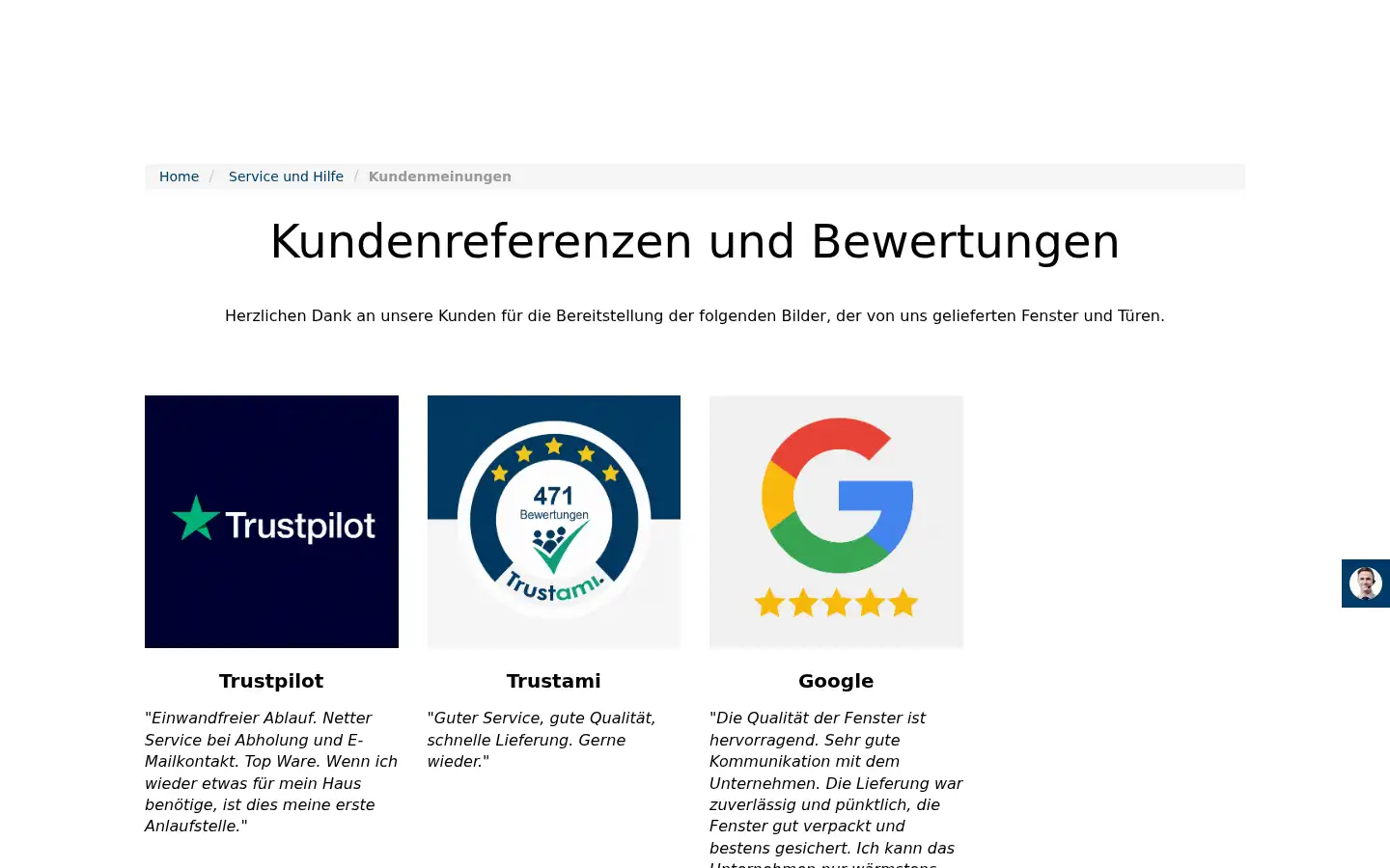 Screenshot of deutscher-fenstershop.de