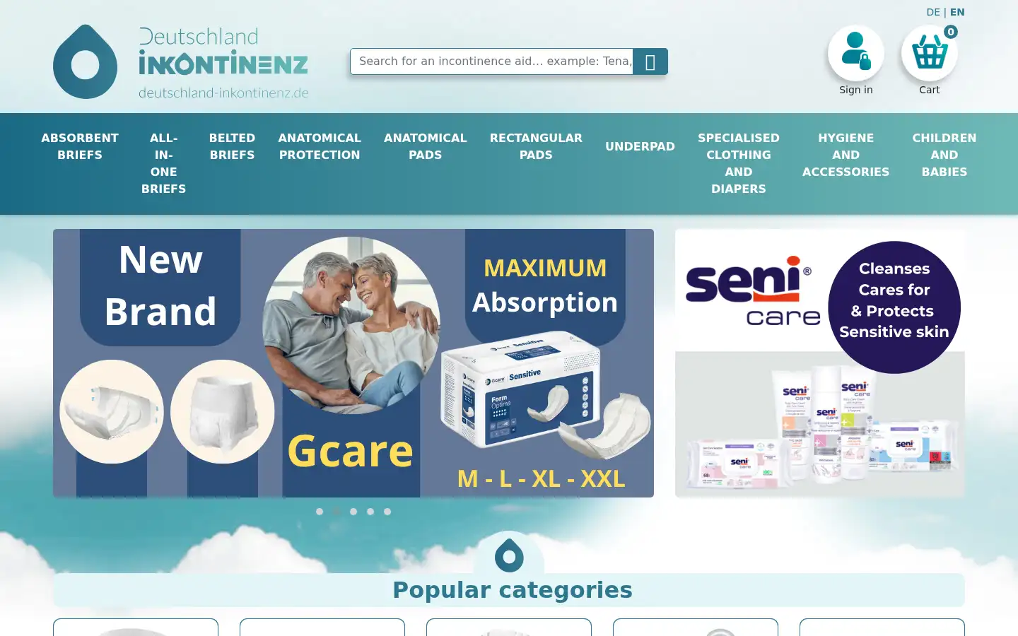 Screenshot of deutschland-inkontinenz.de