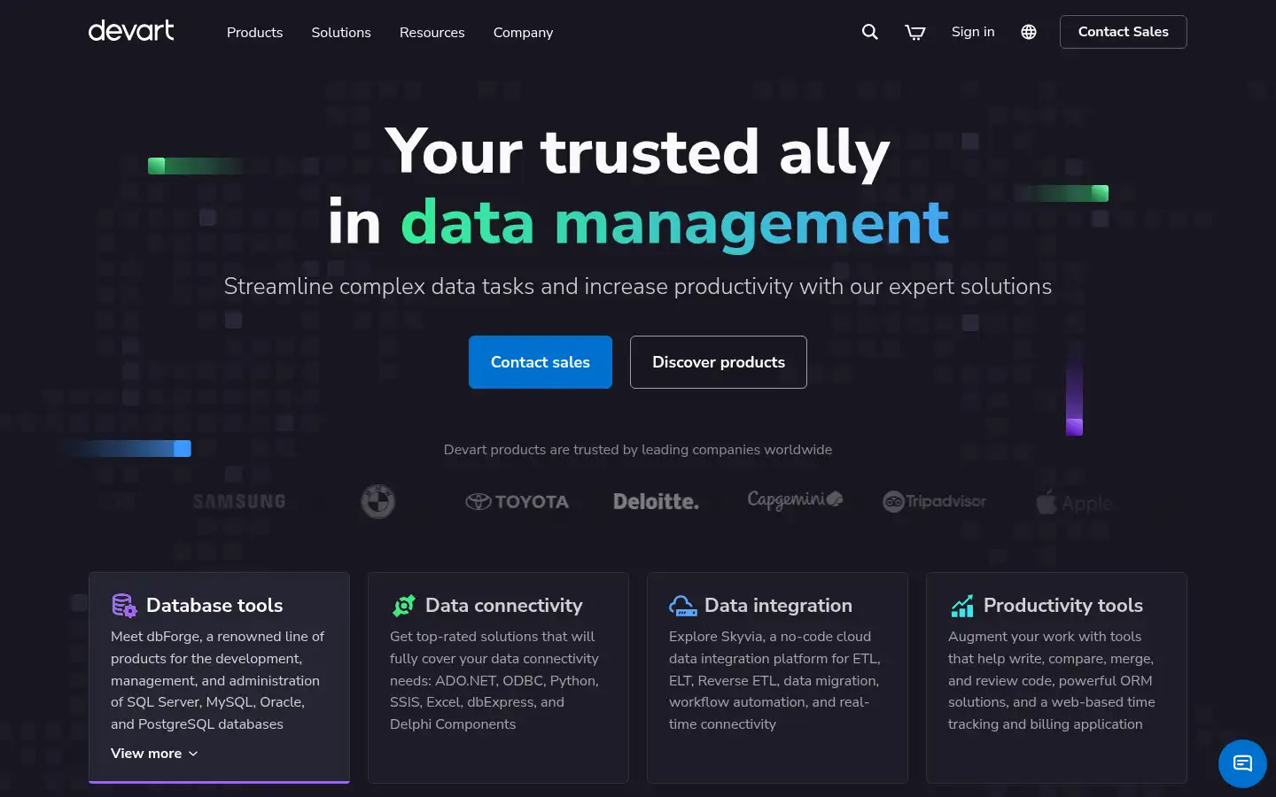 Screenshot of devart.com