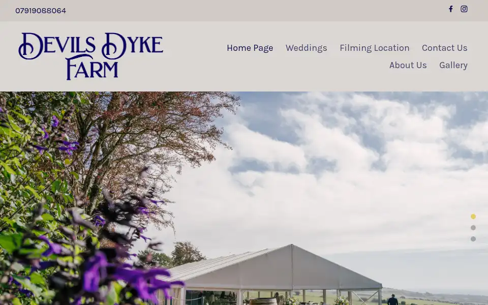 Screenshot of devilsdykefarm.co.uk