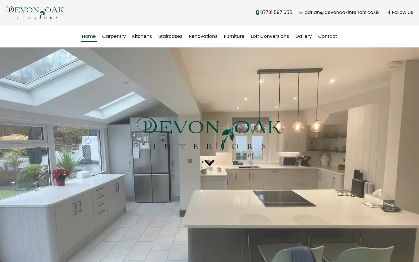 Screenshot of devonoakinteriors.co.uk