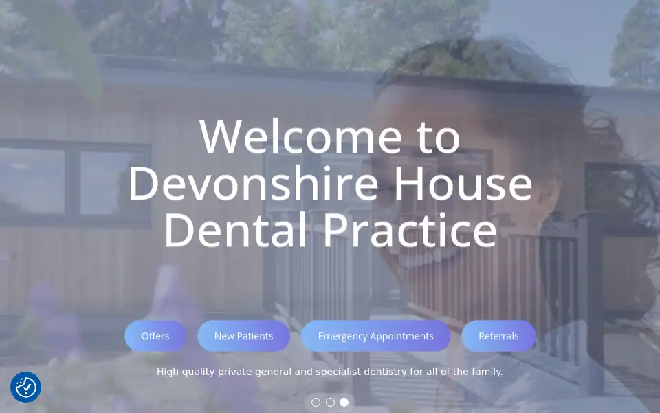 Screenshot of devonshirehousedental.co.uk
