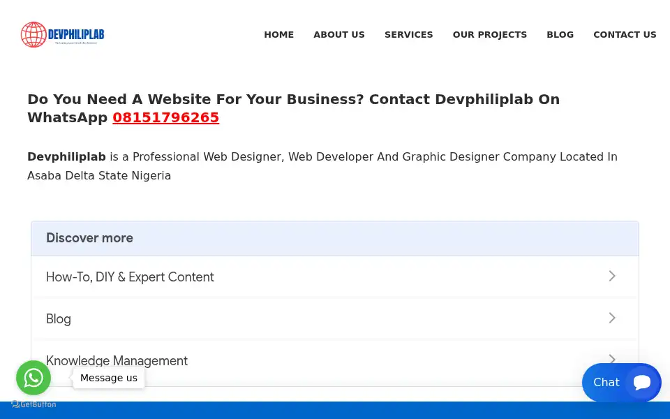Screenshot of devphiliplab.com.ng