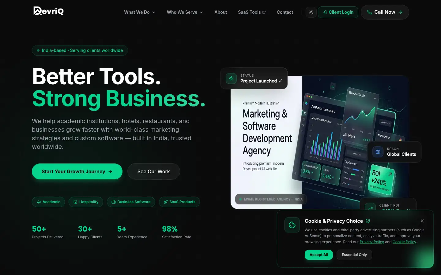 Screenshot of devriq.in