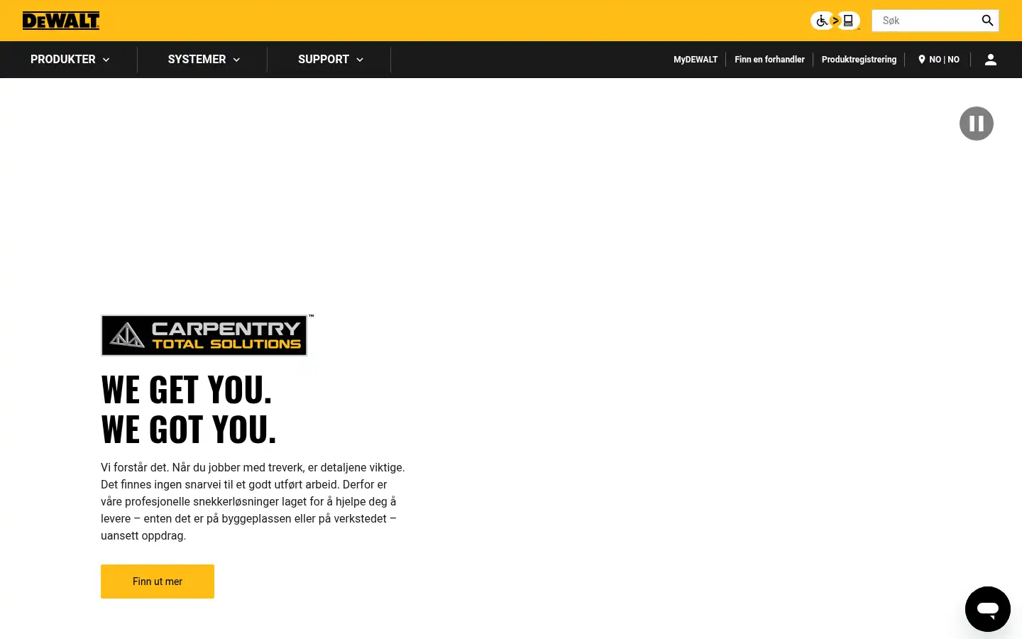 Screenshot of dewalt.no