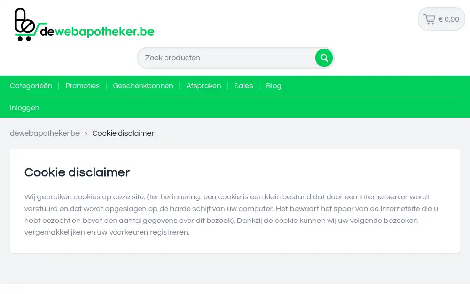 Screenshot of dewebapotheker.be