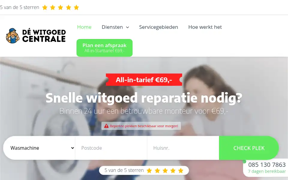 Screenshot of dewitgoedcentrale.nl
