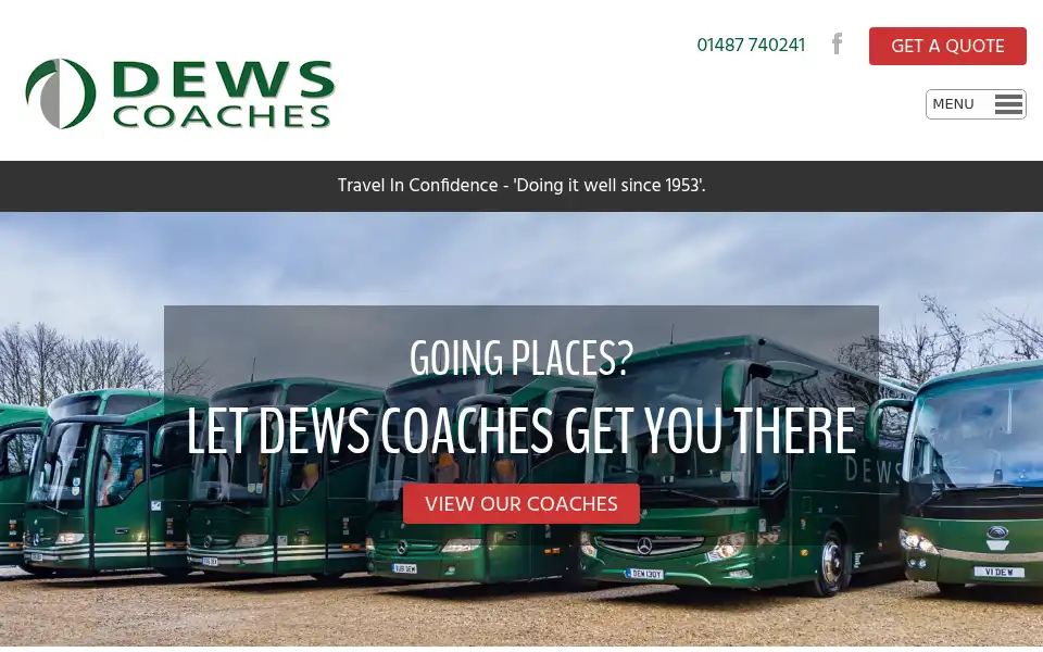 Screenshot of dews-coaches.com