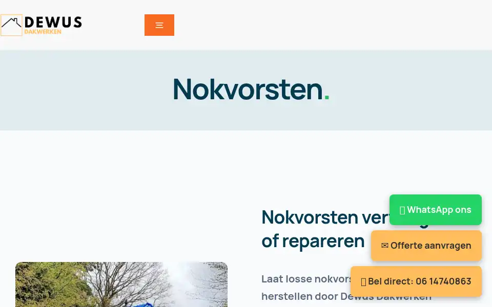 Screenshot of dewusdakwerken.nl