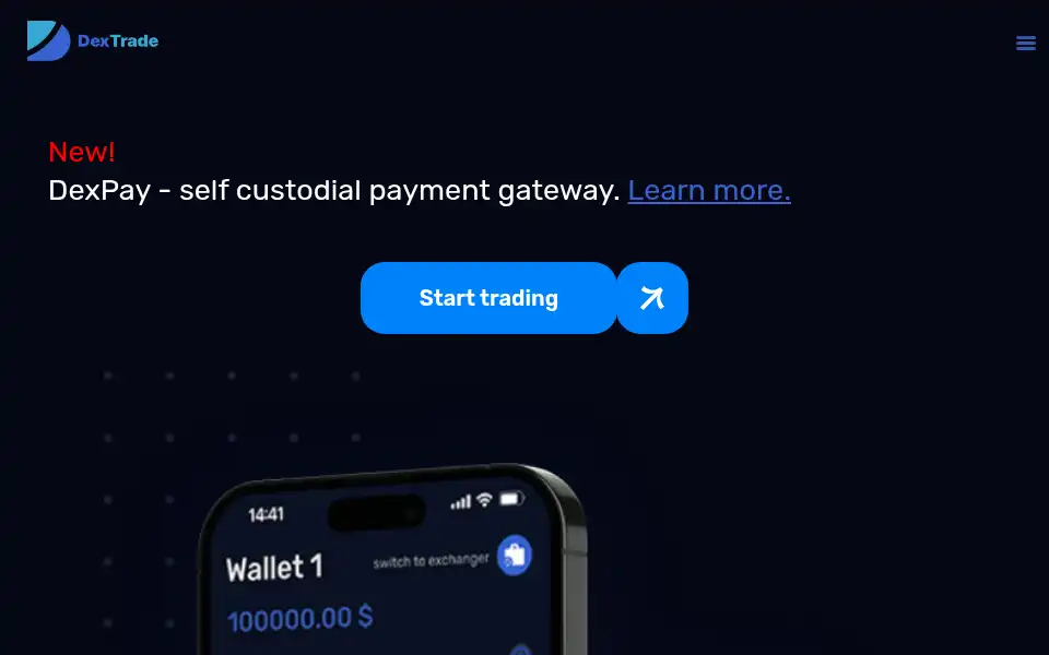 Screenshot of dextrade.com