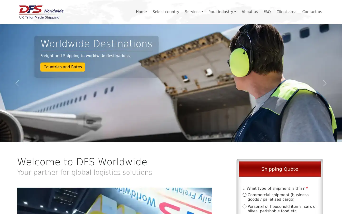 Screenshot of dfsworldwide.com