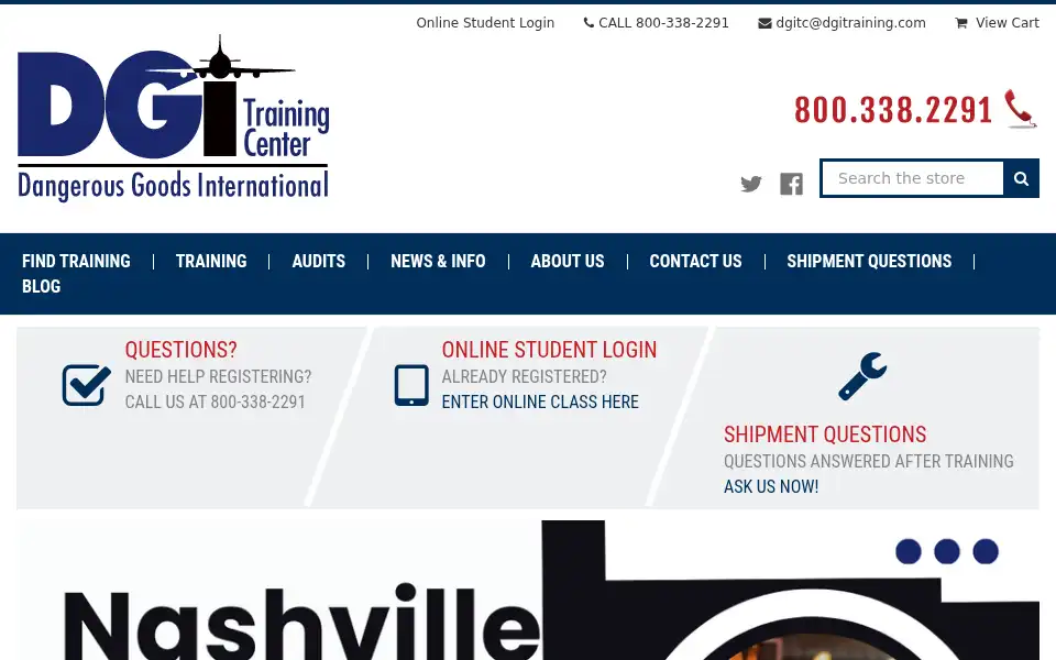 Screenshot of dgitraining.com