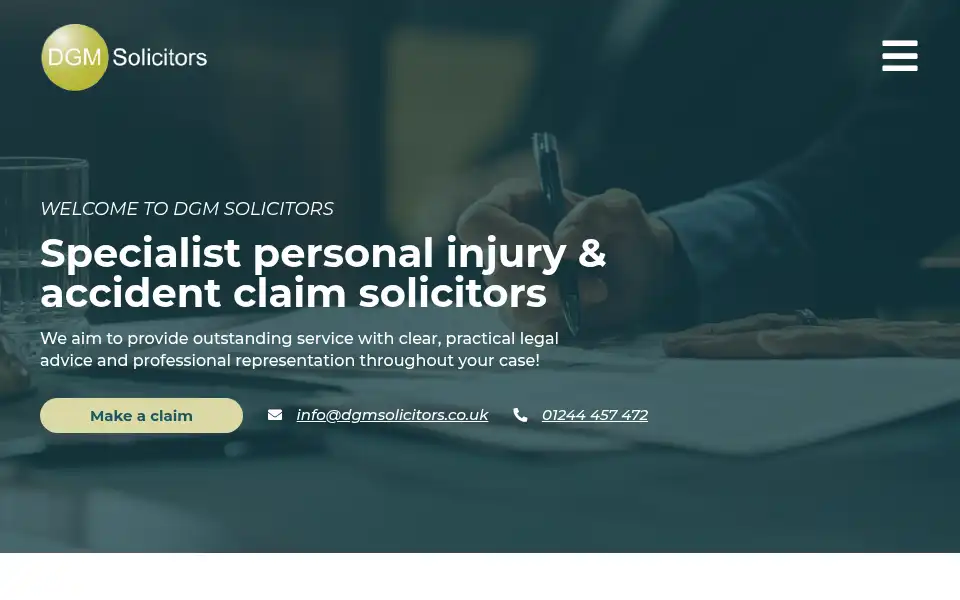 Screenshot of dgmsolicitors.co.uk