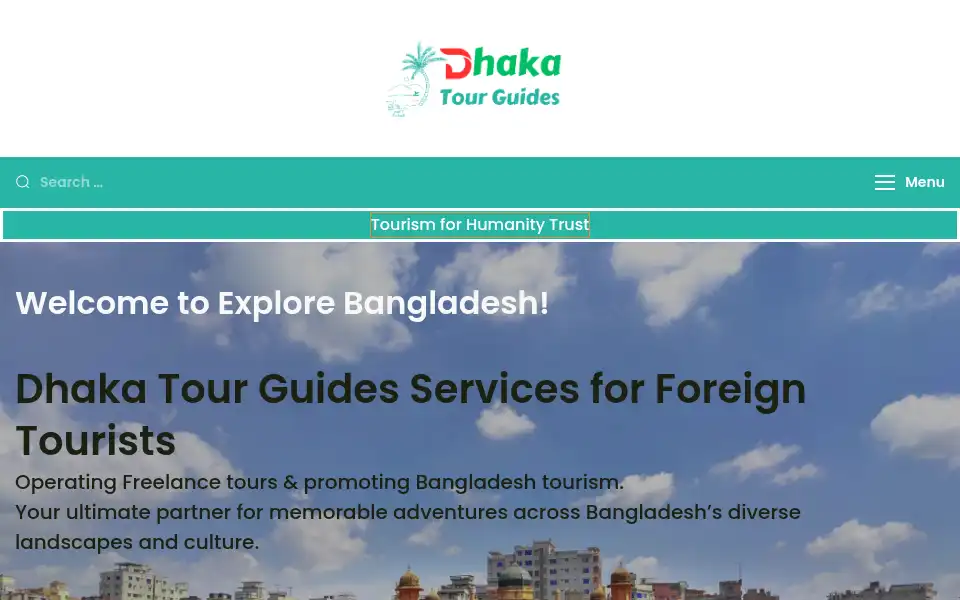 Screenshot of dhakatourguides.com