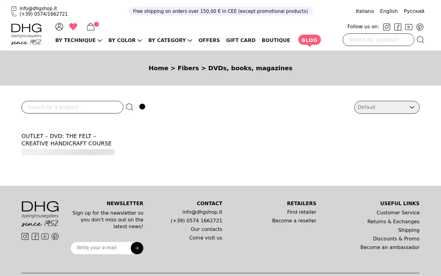 Screenshot of dhgshop.it