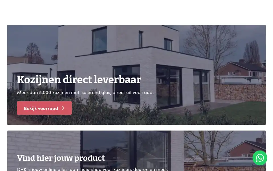 Screenshot of dhk-kozijnen.nl