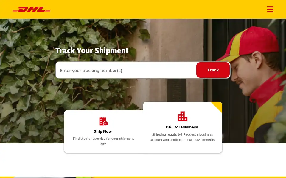 Screenshot of dhl.com.cy