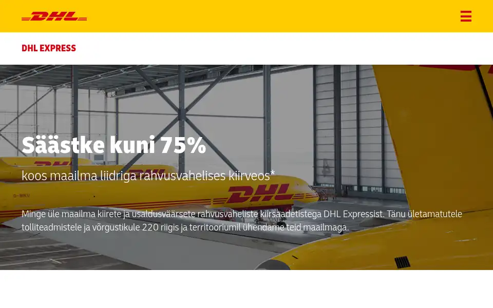 Screenshot of dhl.ee