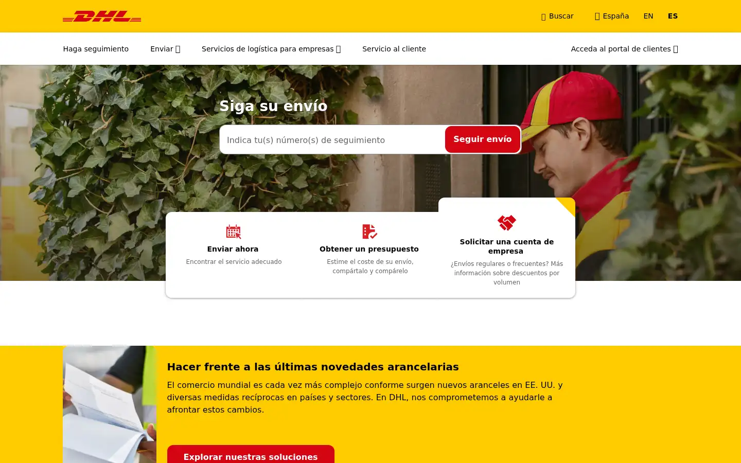 Screenshot of dhl.es