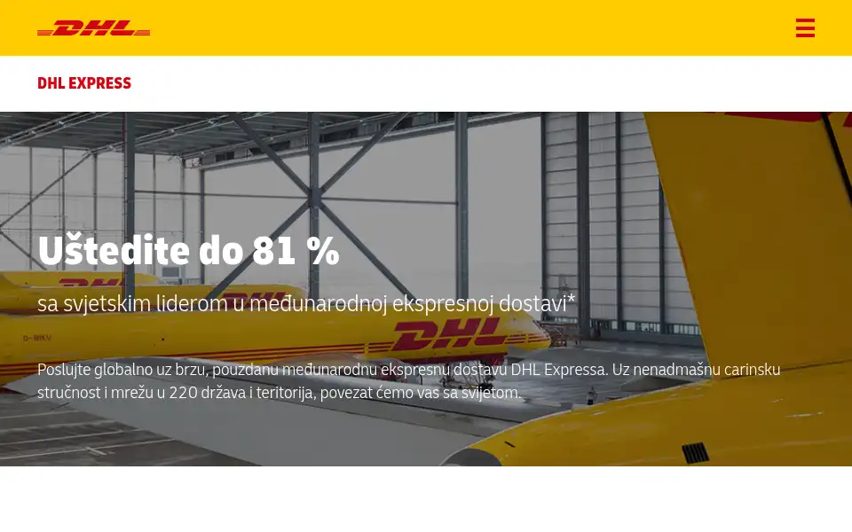 Screenshot of dhl.hr