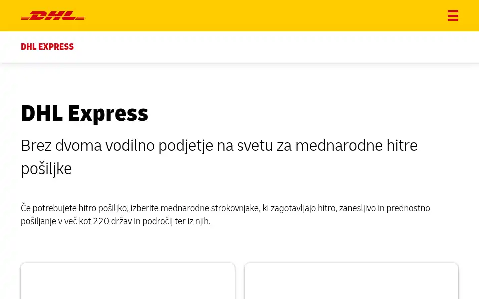 Screenshot of dhl.si