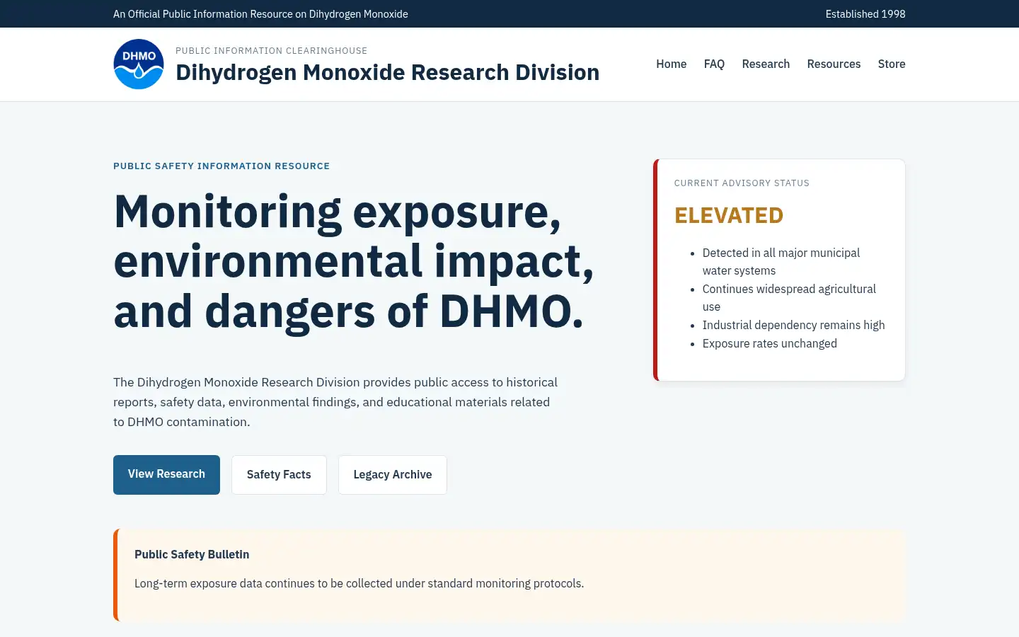 Screenshot of dhmo.org