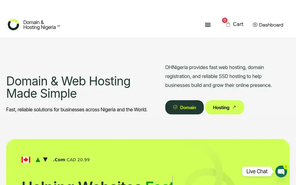 Screenshot of dhnigeria.com