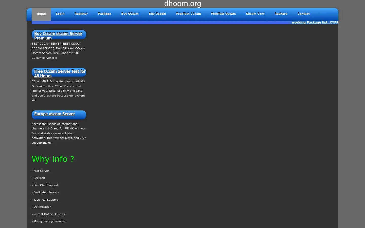 Screenshot of dhoom.org