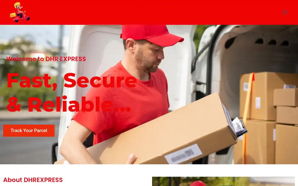 Screenshot of dhrexpress.com
