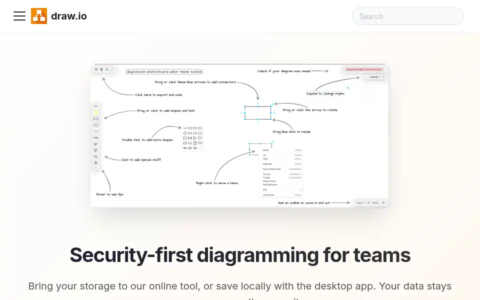 Screenshot of diagrams.net