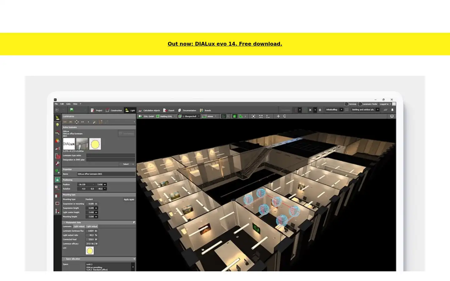 Screenshot of dialux.com