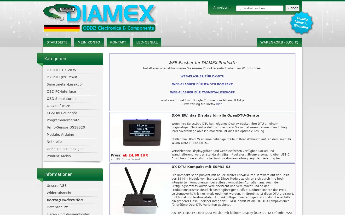 Screenshot of diamex.de