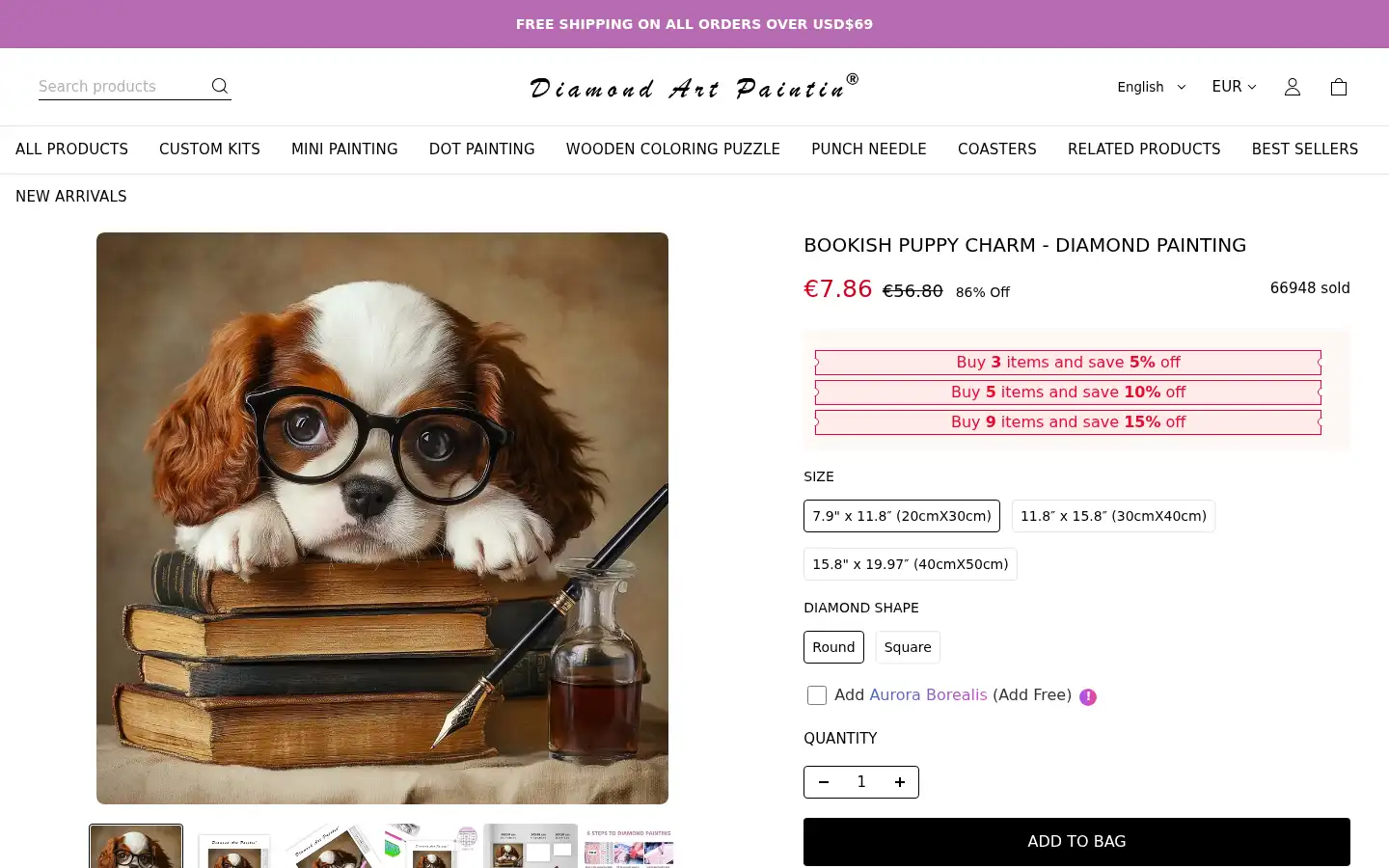 Screenshot of diamondartpaintin.com
