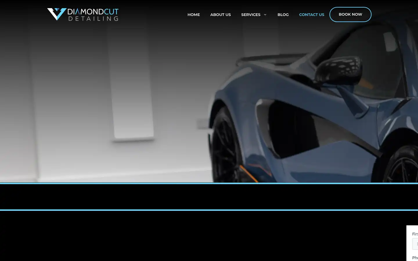 Screenshot of diamondcutdetailing.co.uk