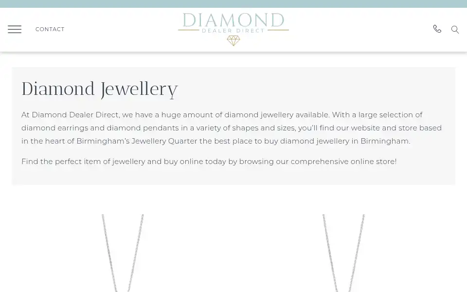 Screenshot of diamonddealerdirect.co.uk