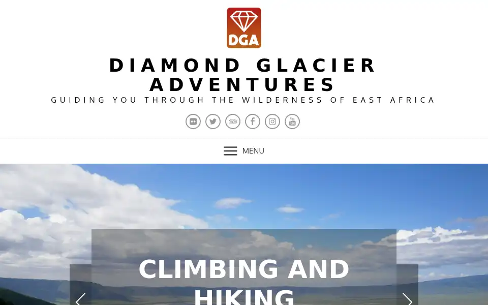 Screenshot of diamondglacieradventures.com
