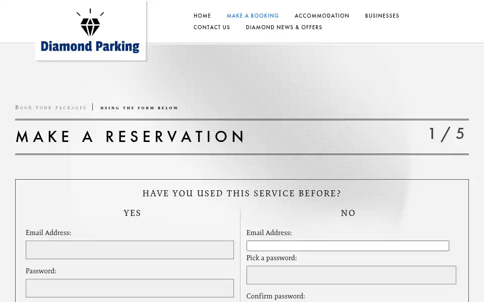Screenshot of diamondparking.co.uk