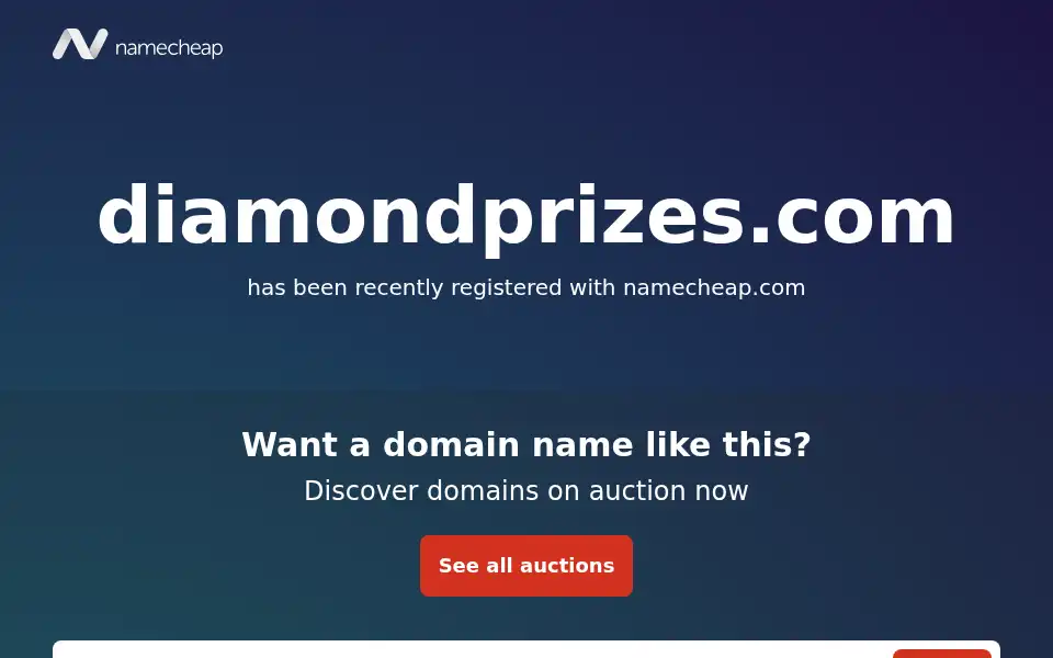Screenshot of diamondprizes.com