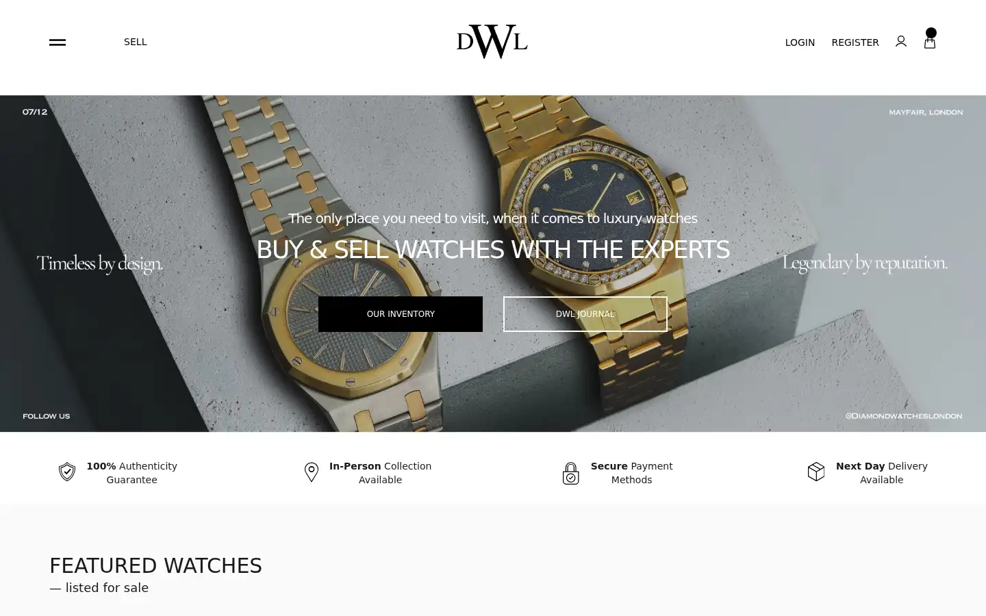 Screenshot of diamondwatcheslondon.com