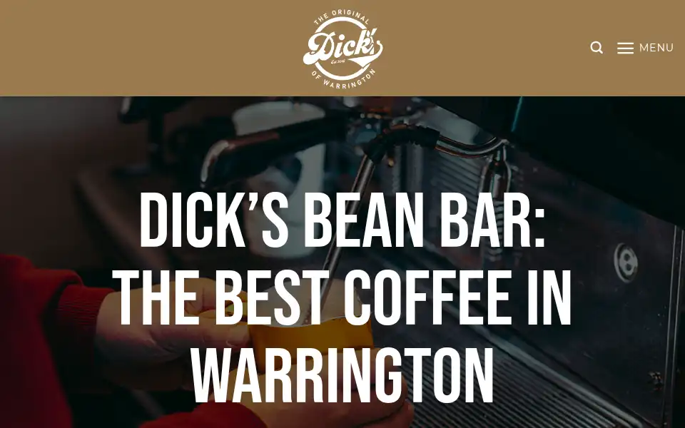 Screenshot of dicksbeanbar.coffee
