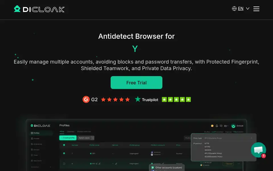 Screenshot of dicloak.com