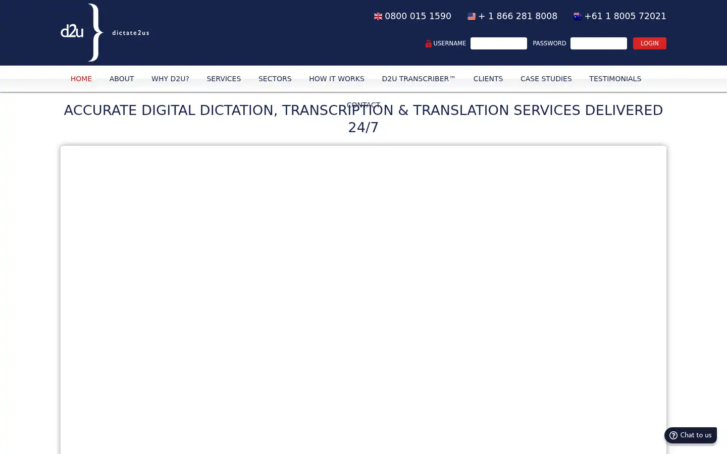 Screenshot of dictate2us.com