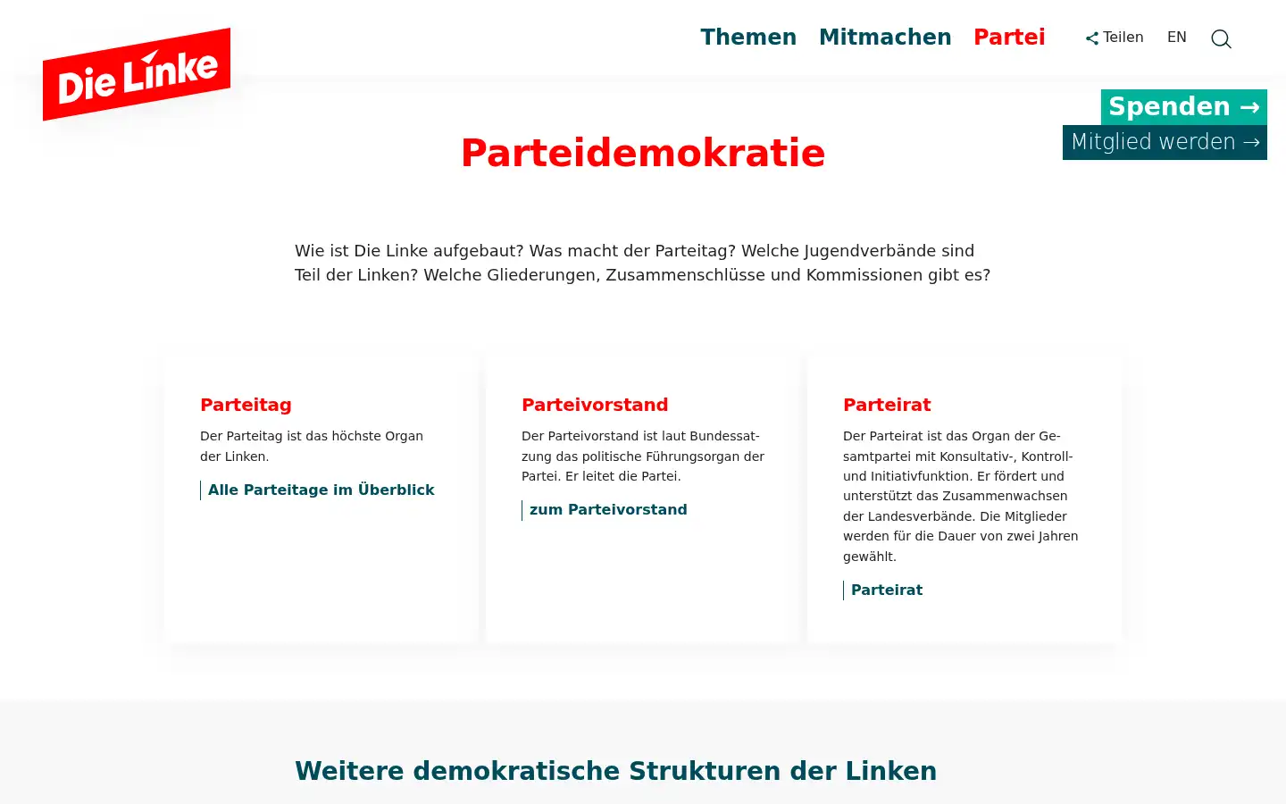 Screenshot of die-linke.de