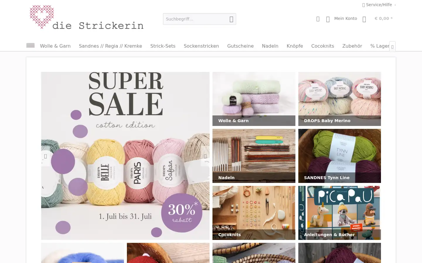 Screenshot of die-strickerin.at