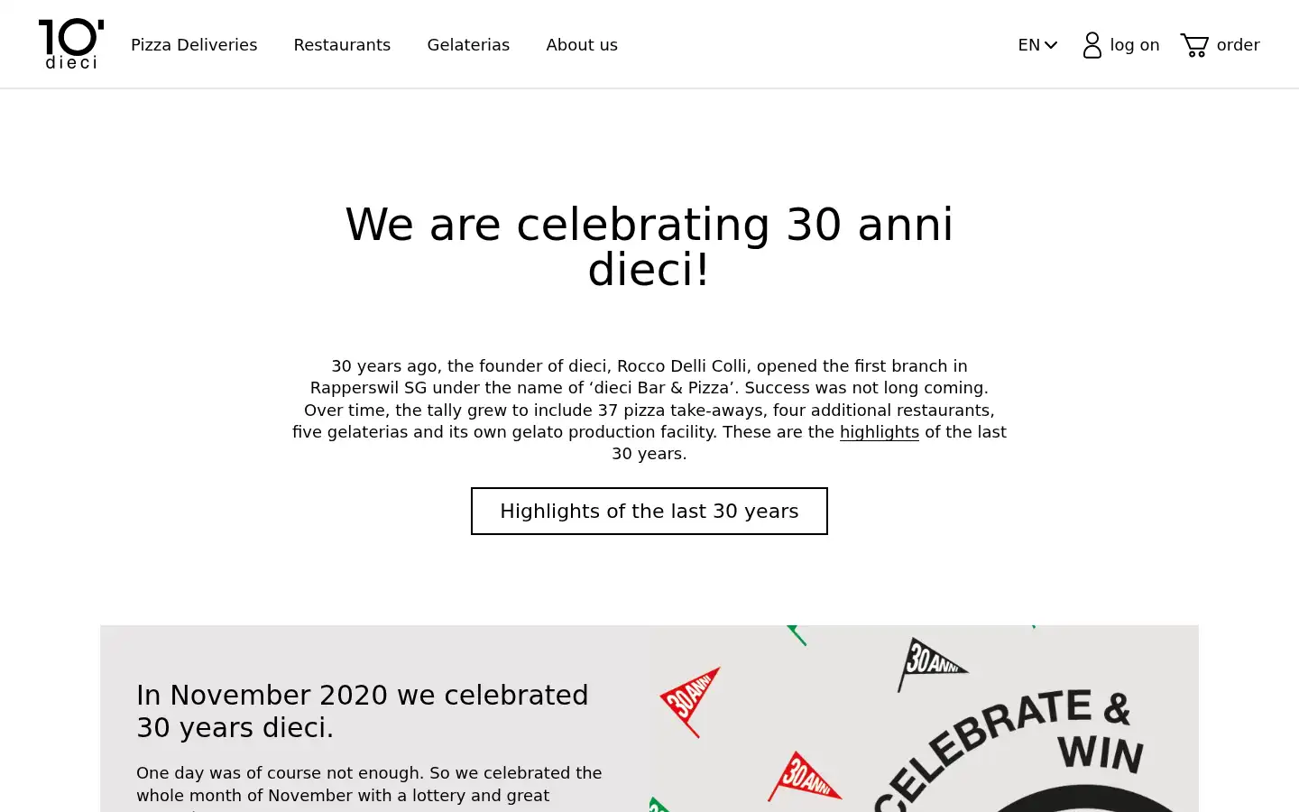 Screenshot of dieci.ch